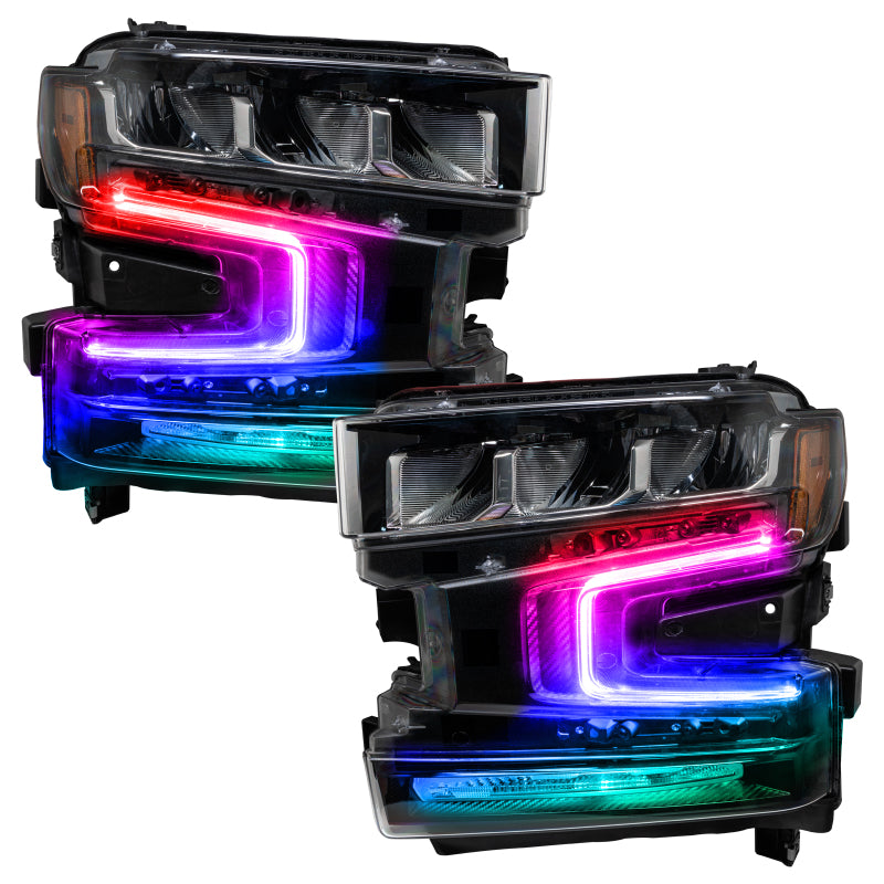 Oracle 19-21 Chevy Silverado 1500 RGB+W Headlight DRL Upgrade Kit - ColorSHIFT - DTX Performance