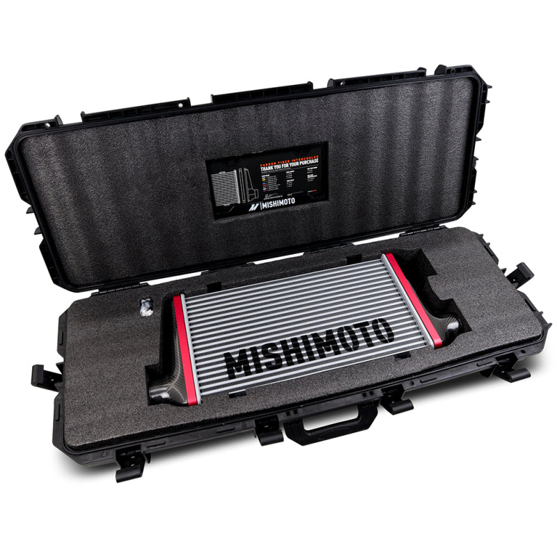 Mishimoto Universal Carbon Fiber Intercooler - Matte Tanks - 600mm Gold Core - C-Flow - P V-Band - DTX Performance