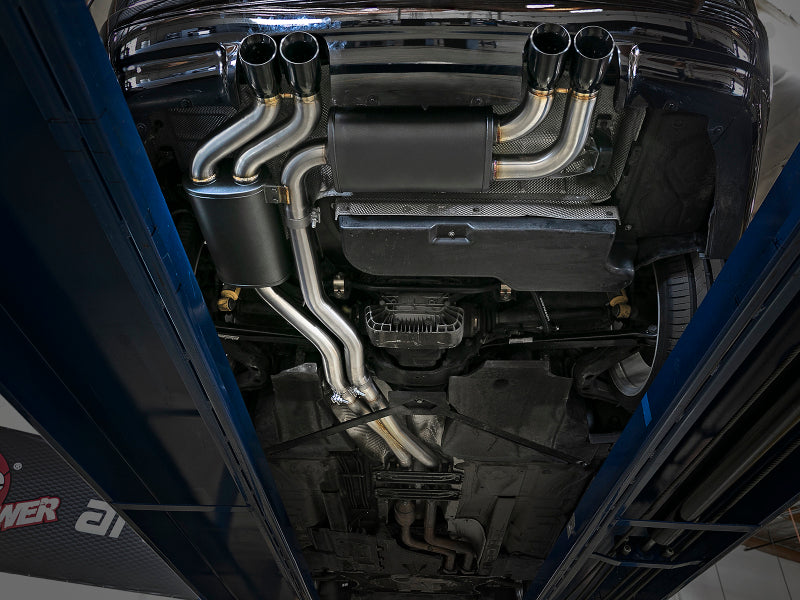 aFe MACH ForceXP 2.5 IN 304 Stainless Steel Cat-Back Exhaust System w/ Black Tips 01-06 BMW M3 (E46) - DTX Performance