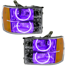 Load image into Gallery viewer, Oracle Lighting 07-13 GMC Sierra Pre-Assembled LED Halo Headlights - (Round Ring Design) -UV/Purple - DTX Performance