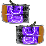 Oracle Lighting 07-13 GMC Sierra Pre-Assembled LED Halo Headlights - (Round Ring Design) -UV/Purple