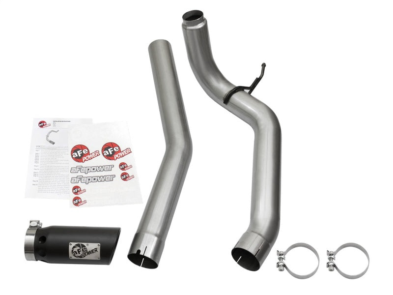 aFe LARGE Bore HD DPF-Back SS Exhaust w/ Black Tip 2016 Nissan Titan XD V8-5.0L (td) - DTX Performance