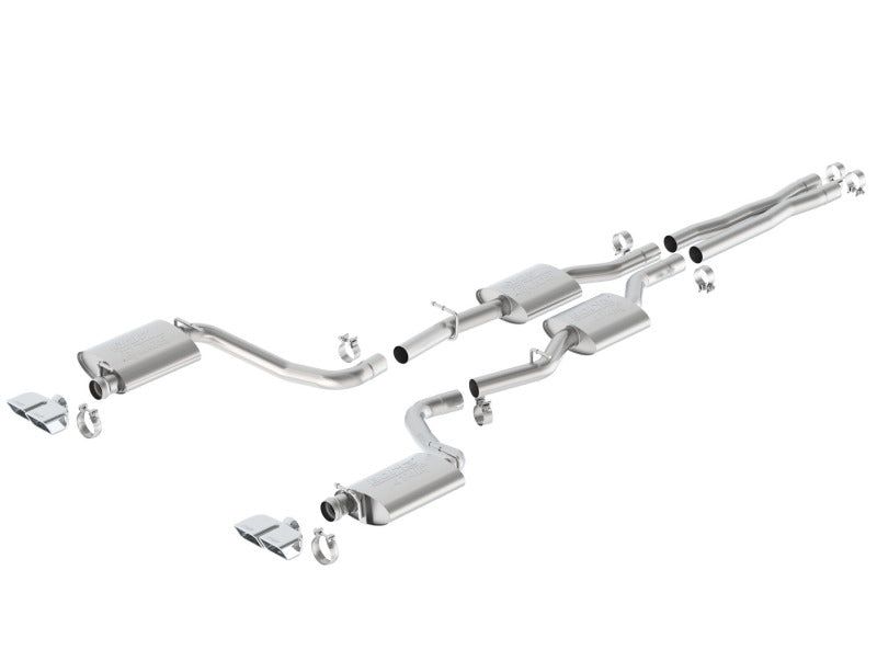 Borla 15-16 Dodge Challenger R/T 5.7L Dual Rectangle Angle Cut Dual Split Rear Exit ATAK Exhaust - DTX Performance