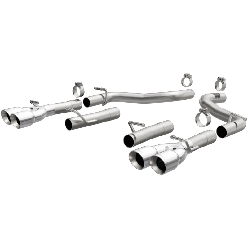 MagnaFlow Axle-Back, SS, 2.5in, Quad Split Rear 3.5in Tip 2015 Dodge Challenger 3.6L V6 - DTX Performance