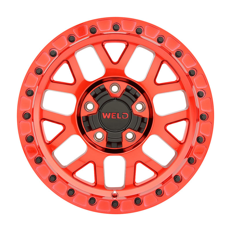 Weld Off-Road W905 17X9 Cinch Beadlock 6X135 6X139.7 ET-12 BS4.50 Candy Red / Red Ring 106.1 - DTX Performance