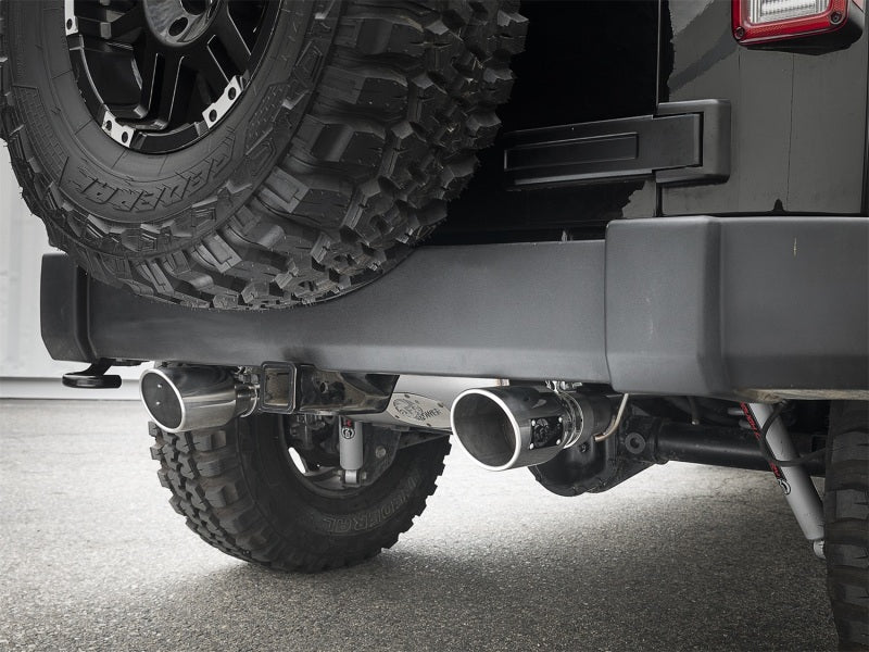 aFe Rebel Series 2.5in 409 SS Axle-Back Exhaust w/Polished Tips 07+ Jeep Wrangler (JK) V6 3.6L/3.8L - DTX Performance