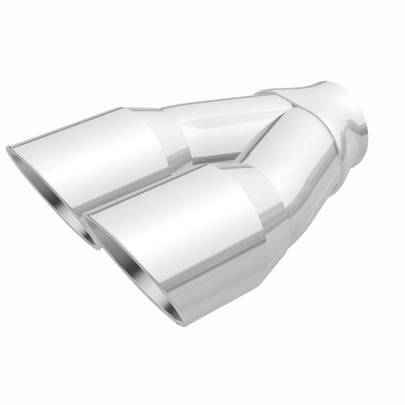 MagnaFlow Double Wall 3in Dual Round Polished Tip 2.25in Inlet - DTX Performance