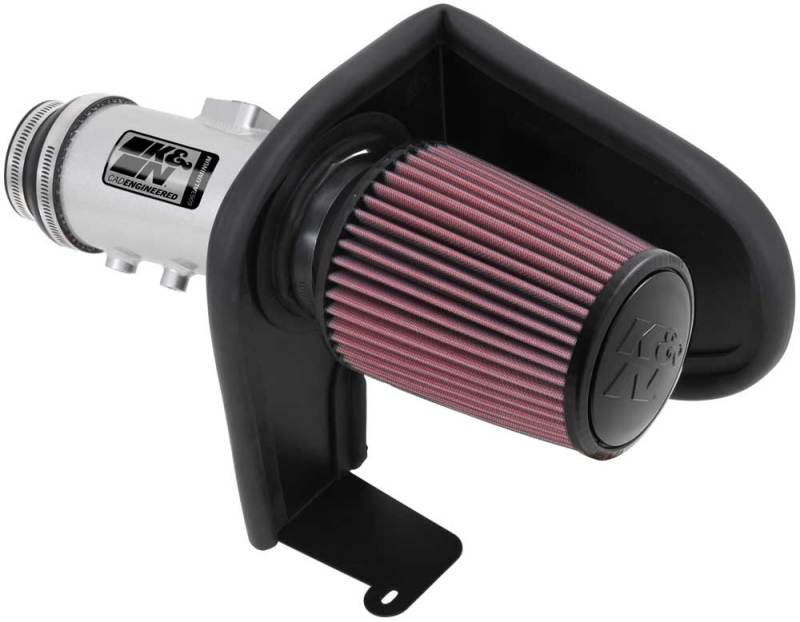 K&N 13-14 Honda Accord 3.5L V6 69 Series Typhoon Air Intake System - Silver Cold Air Intake Kit - DTX Performance