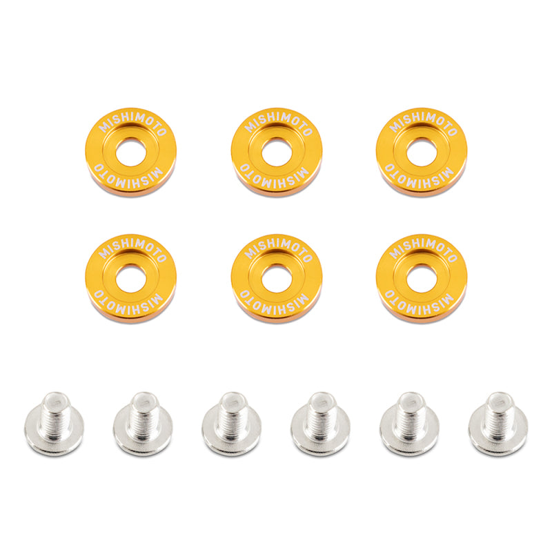 Mishimoto Small Fender Washer Kit (6pcs) - Gold - DTX Performance