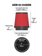 Load image into Gallery viewer, AEM Dryflow 6in. X 6in. Round Tapered Air Filter - DTX Performance