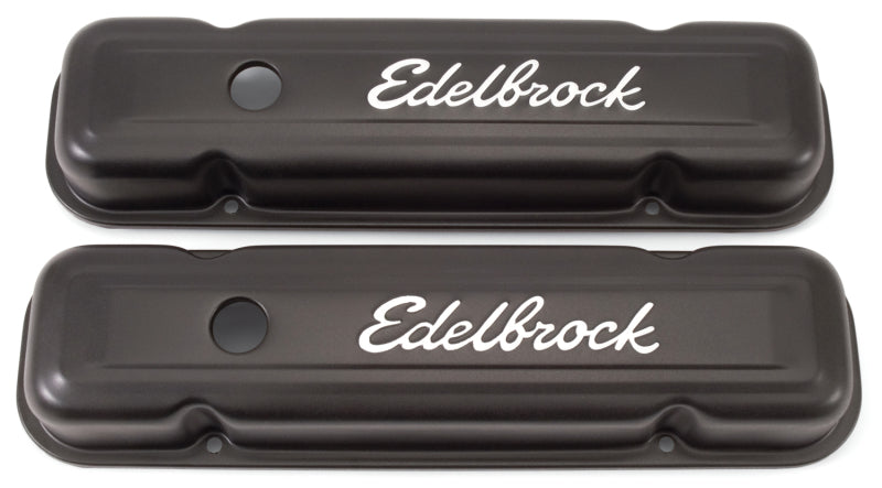 Edelbrock Valve Cover Signature Series Pontiac 1962-1979 301-455 CI V8 Low Black - DTX Performance