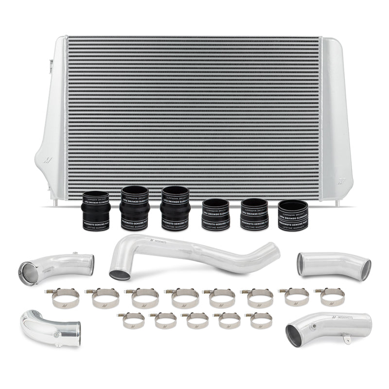 Mishimoto 17-19 GM L5P Duramax Intercooler Kit - Silver w/ Polished Pipes - DTX Performance