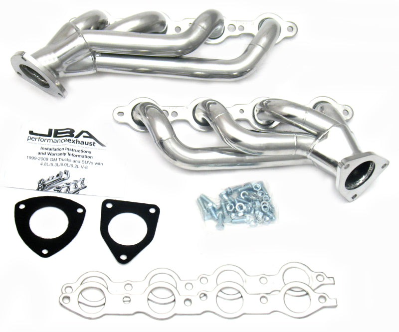 JBA 03-06 GM Truck 6.0L LS w/o EGR 1-5/8in Primary Silver Ctd Cat4Ward Header - DTX Performance