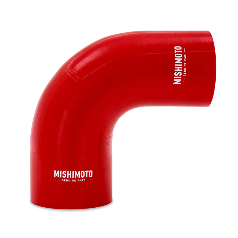 Mishimoto Silicone Reducer Coupler 90 Degree 3in to 3.75in - Red - DTX Performance