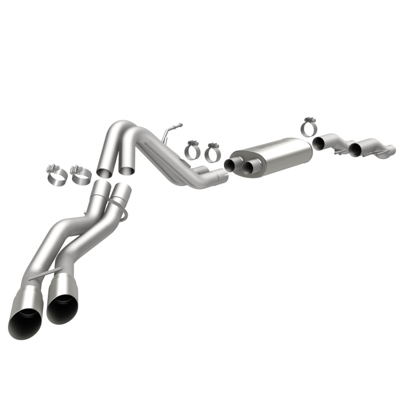 MagnaFlow 11 Ford F-150 3.7L/5.0L/6.2L SS Catback Exhaust Dual Same Side Exit w/ 3.5in SS Tips - DTX Performance