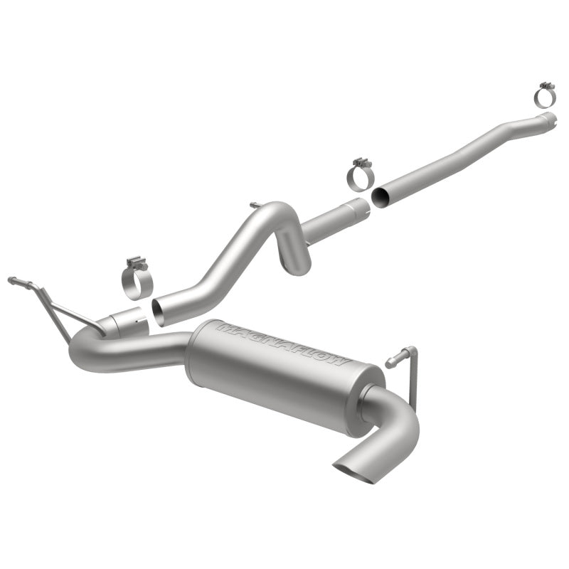 MagnaFlow 12-14 Jeep Wrangler 4dr Single Straight Rear P/S Exit Stainless C/B Performance Exhaust - DTX Performance