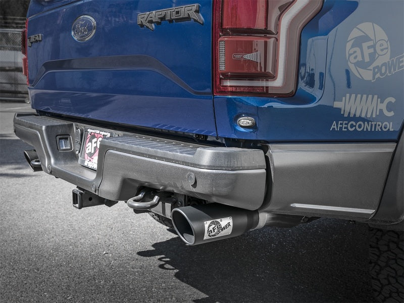 aFe MACH Force-Xp 3in to 3-1/2in 304 SS Cat-Back Exhaust w/Black Tip 17-18 Ford F-150 Raptor V6 3.5L - DTX Performance