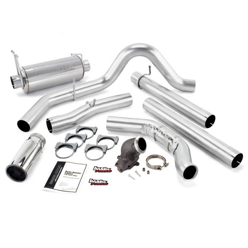 Banks Power 00-03 Ford 7.3L / Excursion Monster Exh w/ Power Elbow - SS Single Exh w/ Chrome Tip - DTX Performance