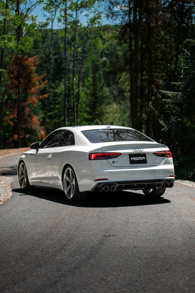 MBRP 18-21 Audi S5 Coupe/S4 Sedan T304 SS 2.5in Cat-Back Quad Rear Exit Exhaust - Carbon Fiber Tips - DTX Performance