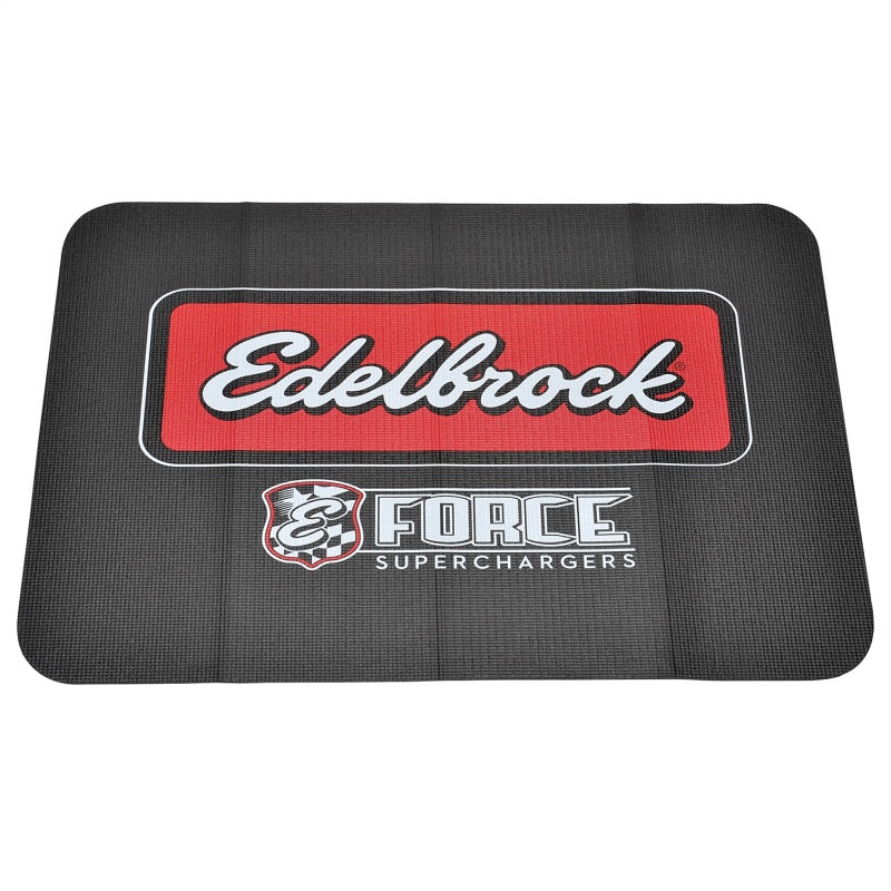 Edelbrock Racing Fender Cover - PVC Foam Mat - 2 Color Printed Edelbrock Racing Logo - DTX Performance