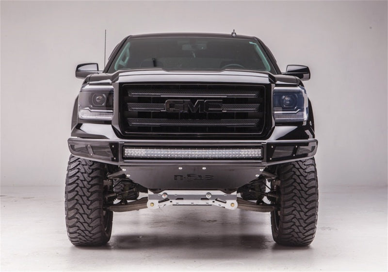 N-Fab M-RDS Front Bumper 16-17 Chevy 1500 - Tex. Black w/Silver Skid Plate - DTX Performance