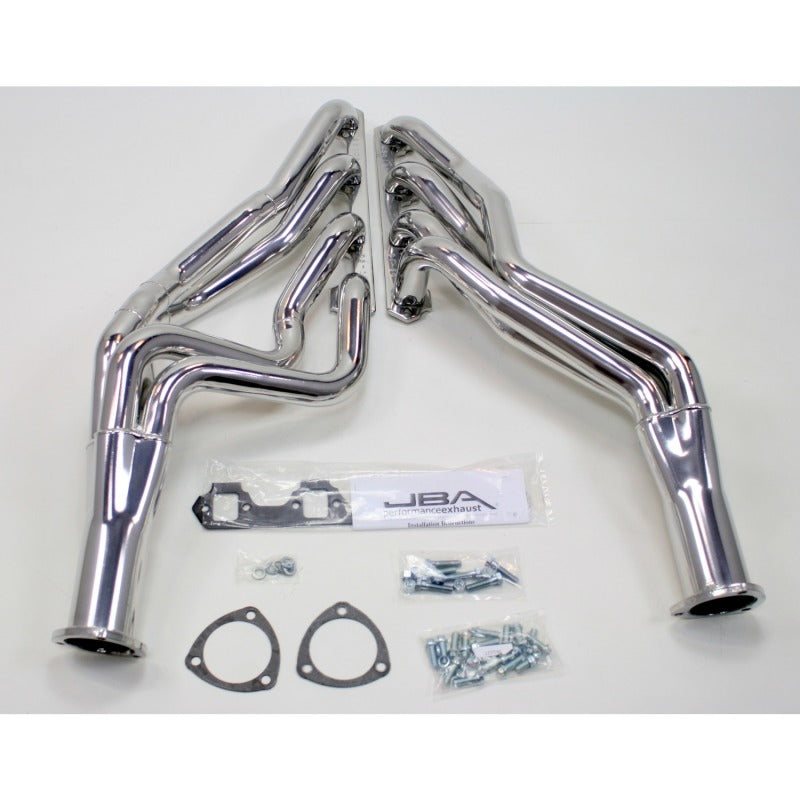 JBA 65-73 Ford Mustang 260-302 SBF 4 Speed C4/C6/AOD 1-3/4in Primary Silver Long Tube Header - DTX Performance