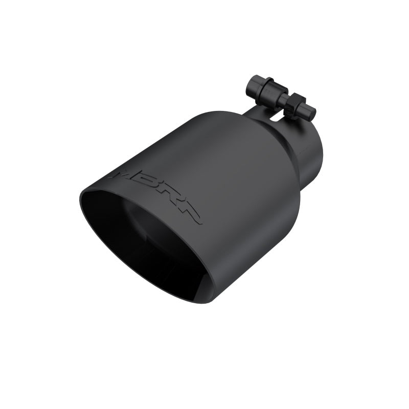 MBRP Universal 4in OD Dual Wall Angled 2.5in Inlet 8in Lgth Exhaust Tip - Black - DTX Performance