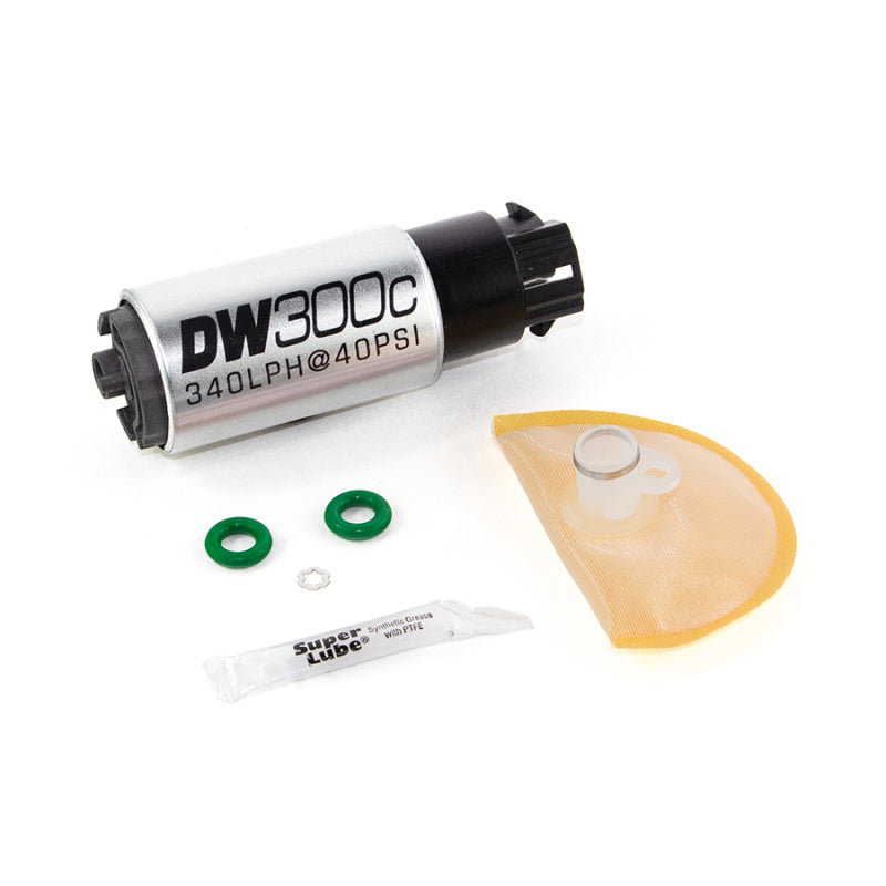 DeatschWerks 340lph DW300C Compact Fuel Pump w/ 08-14 WRX/ 08-15 STI Set Up Kit (w/ Mounting Clips) - DTX Performance