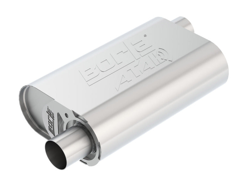 Borla CrateMuffler Stock SBC 283/327/350 ATAK 2.25in Offset/Offset 14inx4.35inx9in Oval Muffler - DTX Performance