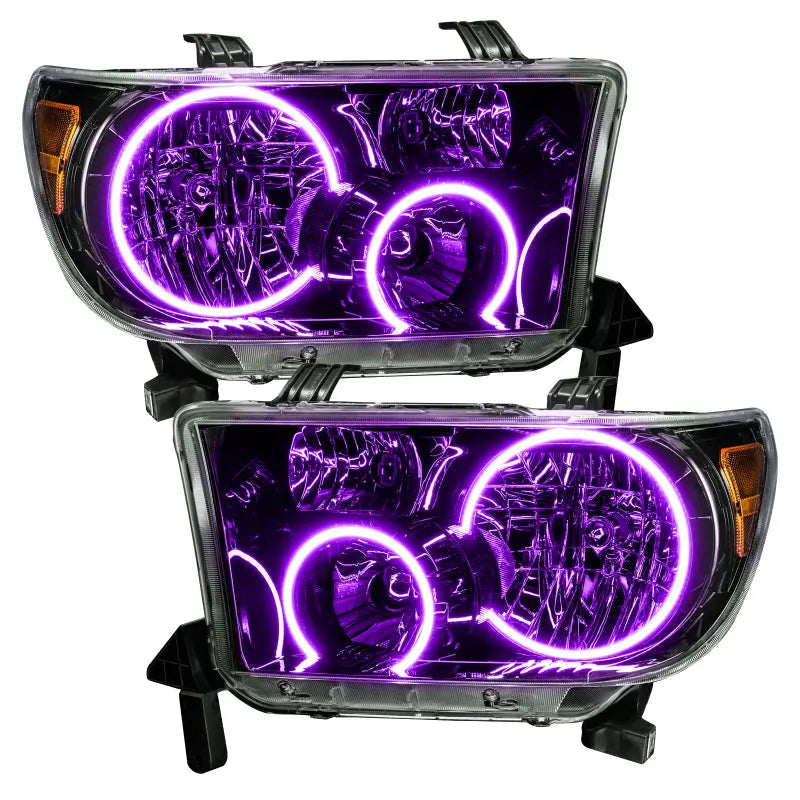 Oracle 07-11 Toyota Tundra Pre-Assembled Headlights - Black Housing - ColorSHIFT w/ BC1 Controller - DTX Performance