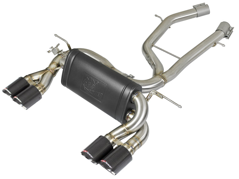 aFe MACH Force-Xp 2-1/2in Stainless Steel Axle Back Exhaust w/CF 15-19 BMW M3/M4 (F80/82/83) - DTX Performance