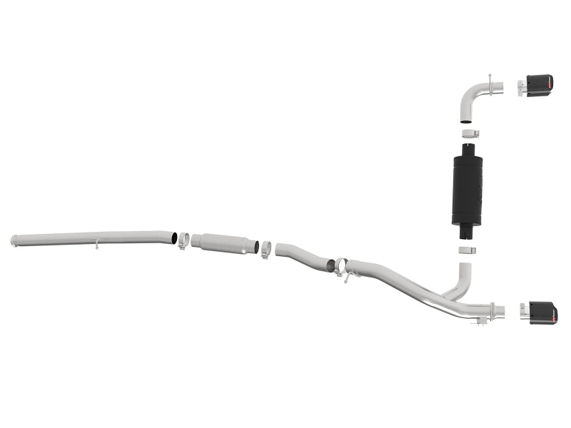 aFe Takeda 3in 304 SS Cat-Back Exhaust System w/ Carbon Fiber Tips 16-18 Ford Focus RS I4-2.3L (t) - DTX Performance