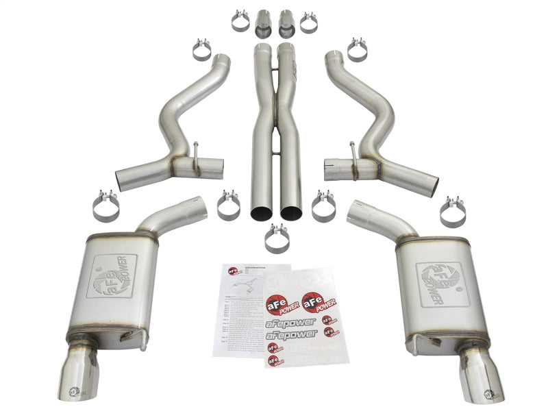 aFe MACHForce XP 3in Sport Tone Cat-Back Exhausts w/ Polished Tips 15-17 Ford Mustang V6/V8 - DTX Performance