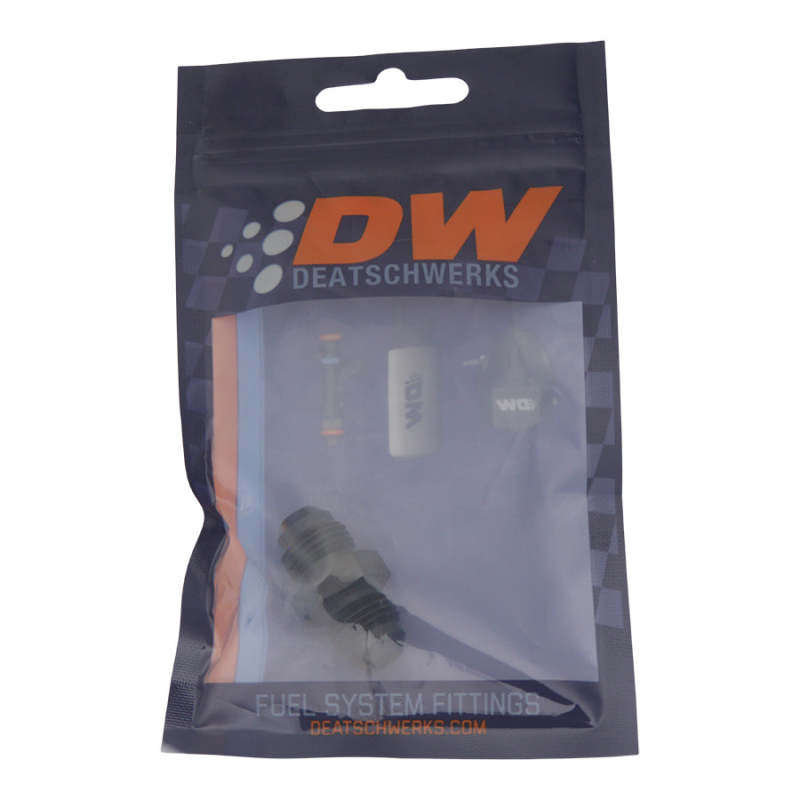 DeatschWerks 6AN Male Flare to 6AN Male Flare Coupler - Anodized Matte Black - DTX Performance