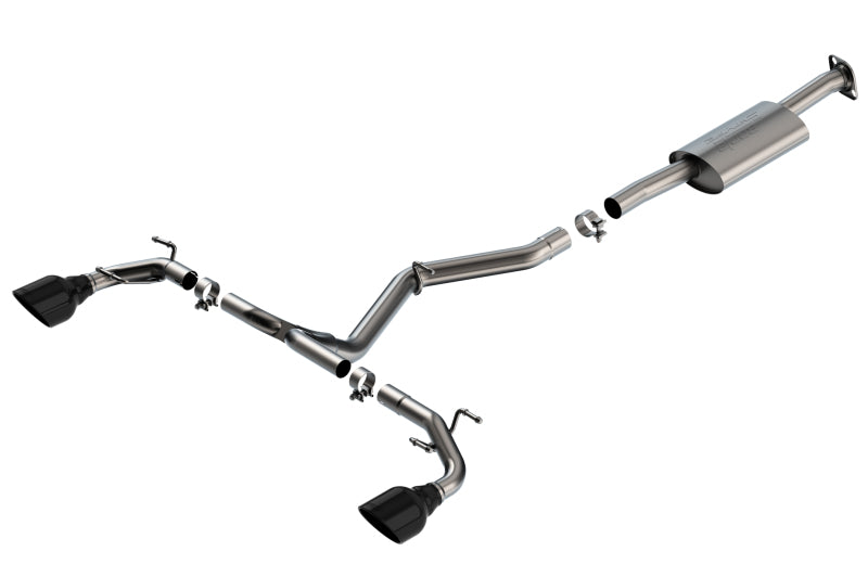 Borla 22-23 Subaru BRZ/Toyota GR86 2.4L RWD AT/MT S-Type Catback Exhaust - Black Chrome Tips - DTX Performance