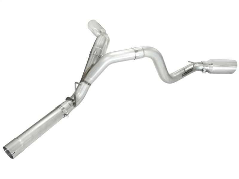 aFe MACHForce XP Exhaust Aluminized Dual Split DPF Back 11-15 GM Diesel Truck V8-6.6L (td) (pol tip) - DTX Performance