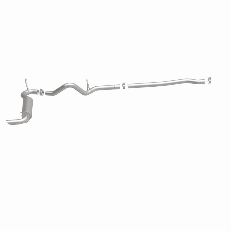 MagnaFlow 12-14 Jeep Wrangler 4dr Single Straight Rear P/S Exit Stainless C/B Performance Exhaust - DTX Performance