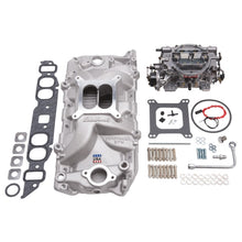 Load image into Gallery viewer, Edelbrock Manifold And Carb Kit Performer RPM Big Block Chevrolet Oval Port Natural Finish - DTX Performance