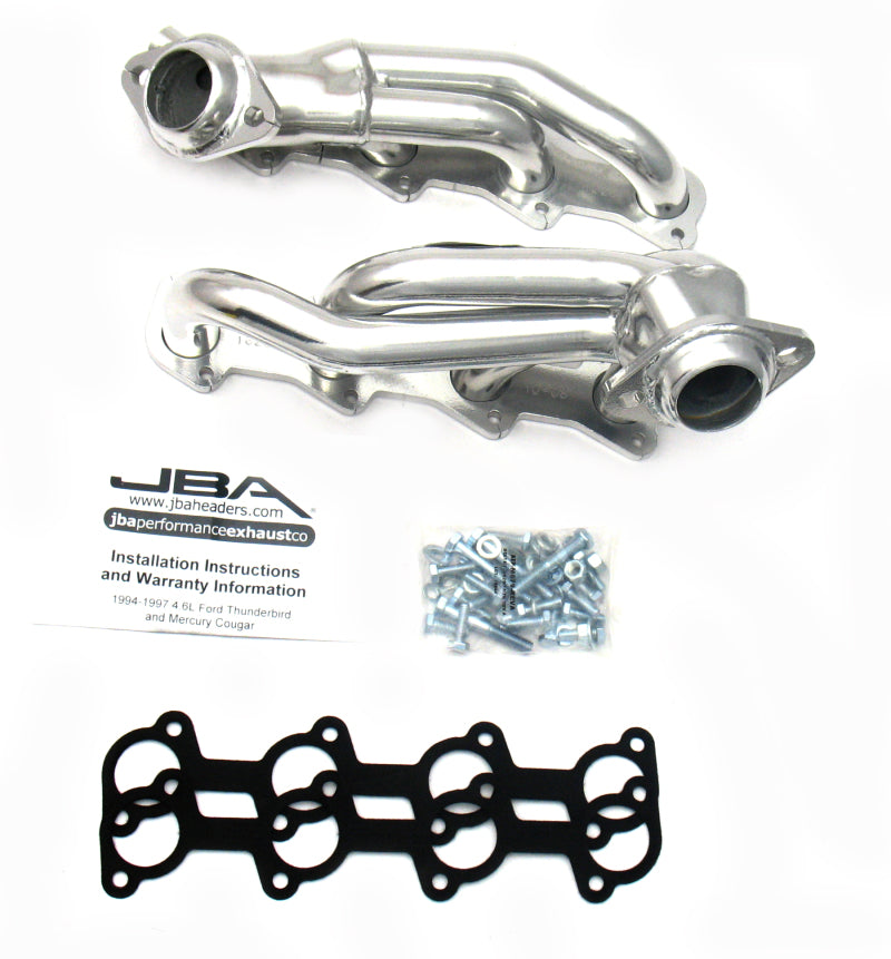 JBA 94-97 Ford Thunderbird 4.6L 2V 1-1/2in Primary Silver Ctd Cat4Ward Header - DTX Performance