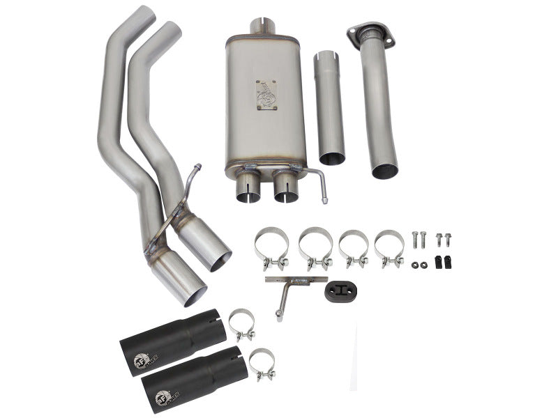 aFe Rebel Exhausts 3in SS Cat-Back 15-16 Ford F-150 EcoBoost V6 2.7/3.5L V8 5.0L w/ Black Tips - DTX Performance