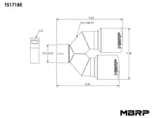 Load image into Gallery viewer, MBRP Burnt End Tip 2.5 ID, Dual 3.5 OD Out, 9.5 length, Single wall 304 Stainless Steel - DTX Performance