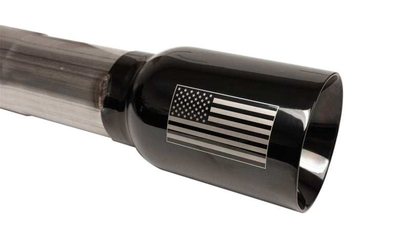 Corsa 07-18 Jeep Wrangler JKU 3.6L/3.8L 2.75in Sport Cat-Back Exhaust w/ 4in American Flag  BlacTips - DTX Performance