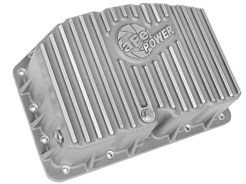 aFe Street Series Engine Oil Pan Raw w/ Machined Fins; 11-17 Ford Powerstroke V8-6.7L (td) - DTX Performance