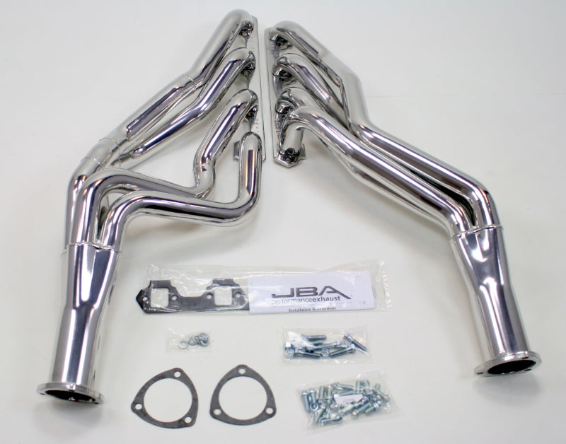 JBA 65-73 Ford Mustang 260-302 SBF 4 Speed C4/C6/AOD 1-3/4in Primary Silver Long Tube Header - DTX Performance