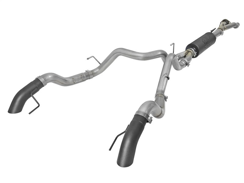 aFe MACH Force-Xp Cat-Back Exhaust w/Dual Hi-Tuck Tips Black 17-18 Ford F-150 Raptor V6-3.5L (tt) - DTX Performance