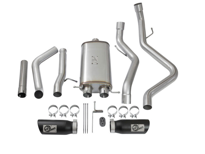 aFe MACH Force-Xp 3in CB SS Dual Exhaust w/Black Tips 09-16 GM Silverado/Sierra 4.3L/4.8L/5.3L - DTX Performance