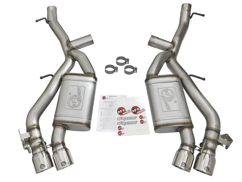 aFe MACHForce XP 3in 304 SS Axle-Back Dual Exhaust (NPP) w/ Polished Tips 16-17 Camro SS V8-6.2L - DTX Performance