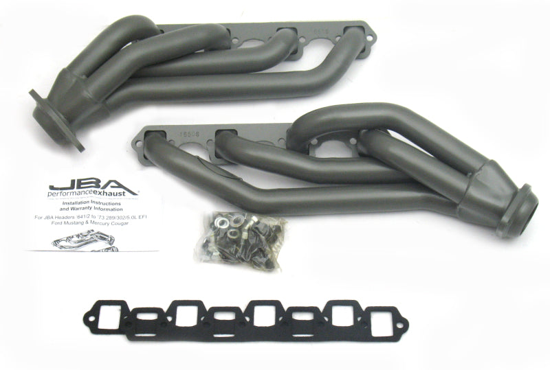 JBA 65-73 Ford Mustang 260-302 SBF 1-5/8in Primary Ti Ctd Mid Length Header - DTX Performance