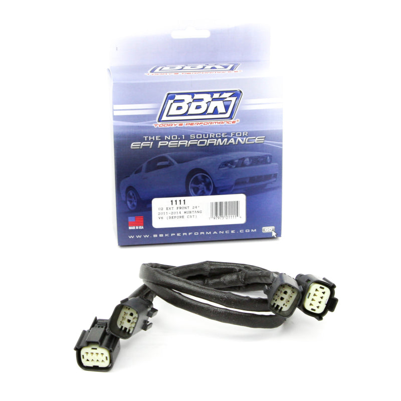 BBK 11-14 Mustang V6 Front O2 Sensor Wire Harness Extensions 24 (pair) - DTX Performance