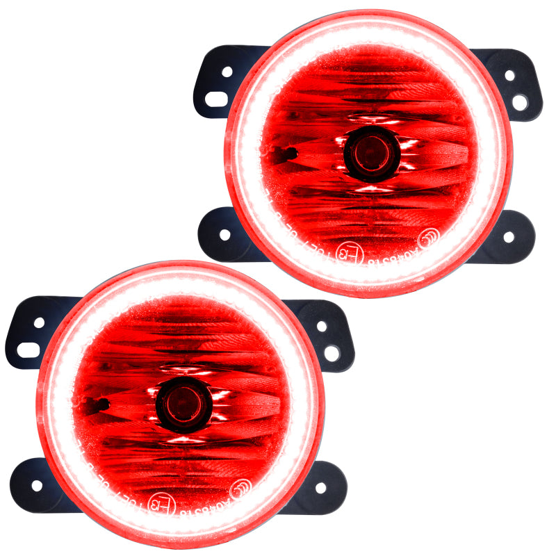 Oracle Lighting 07-09 Jeep Wrangler JK Pre-Assembled LED Halo Fog Lights -Red - DTX Performance